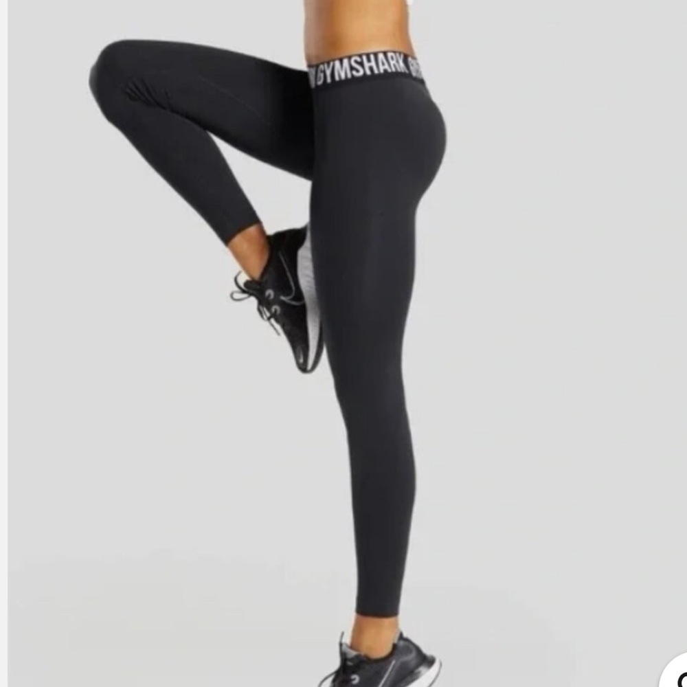 Gymshark Women's Black Leggings with Logo Detail